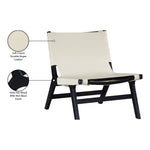 Rawlins Vegan Leather Upholstered Accent Chair in Cream