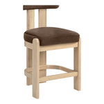 Arienzo Velvet Performance Fabric Upholstered Counter Stool in Brown