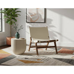 Rawlins Vegan Leather Upholstered Accent Chair in Cream
