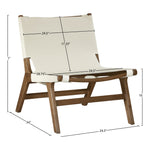 Rawlins Vegan Leather Upholstered Accent Chair in Cream