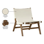 Rawlins Vegan Leather Upholstered Accent Chair in Cream