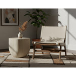Rawlins Vegan Leather Upholstered Accent Chair in Beige