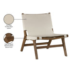 Rawlins Vegan Leather Upholstered Accent Chair in Beige