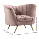 Margo Velvet Upholstered Chair in Pink