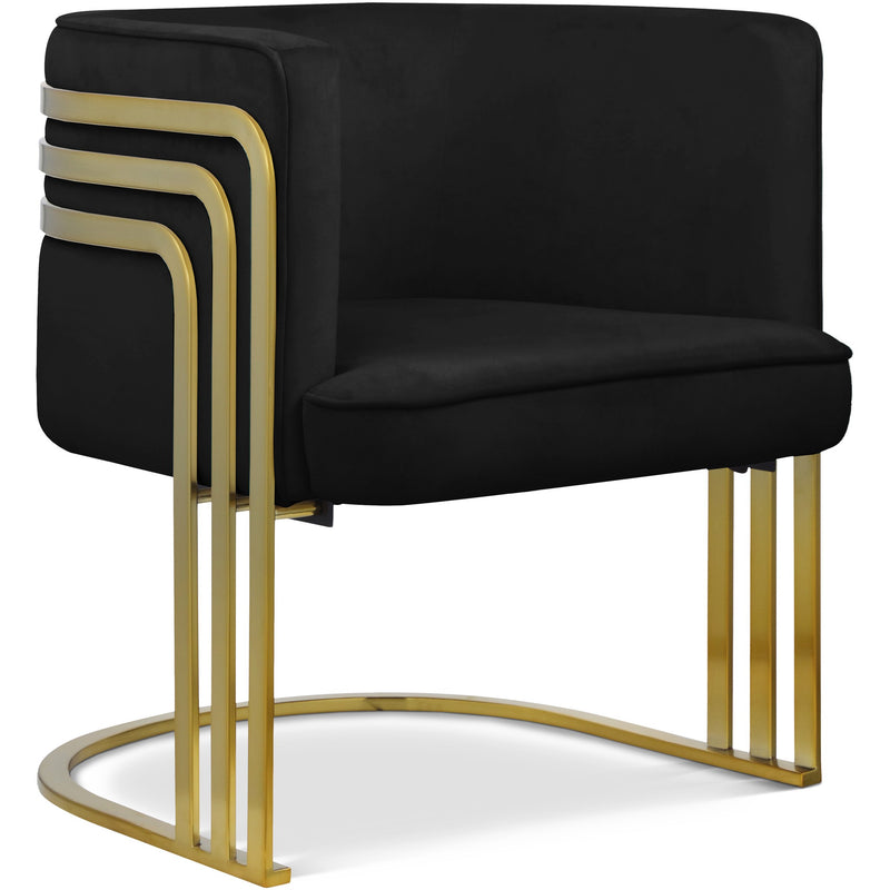 Rays Velvet Upholstered Accent Chair in Black