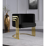 Rays Velvet Upholstered Accent Chair in Black