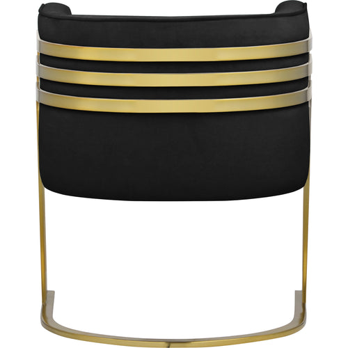 Rays Velvet Upholstered Accent Chair in Black