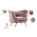 Margo Velvet Upholstered Chair in Pink