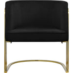 Rays Velvet Upholstered Accent Chair in Black