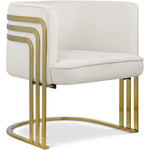 Rays Velvet Upholstered Accent Chair in Cream