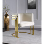 Rays Velvet Upholstered Accent Chair in Cream