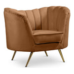 Margo Velvet Upholstered Chair in Saddle