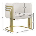 Rays Velvet Upholstered Accent Chair in Cream