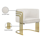 Rays Velvet Upholstered Accent Chair in Cream
