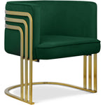 Rays Velvet Upholstered Accent Chair in Green