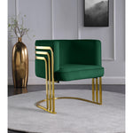 Rays Velvet Upholstered Accent Chair in Green