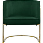 Rays Velvet Upholstered Accent Chair in Green