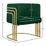 Rays Velvet Upholstered Accent Chair in Green
