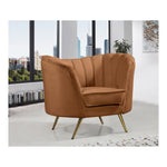Margo Velvet Upholstered Chair in Saddle
