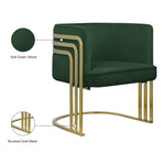 Rays Velvet Upholstered Accent Chair in Green