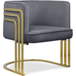 Rays Velvet Upholstered Accent Chair in Grey