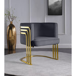 Rays Velvet Upholstered Accent Chair in Grey