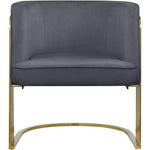 Rays Velvet Upholstered Accent Chair in Grey