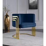 Rays Velvet Upholstered Accent Chair in Navy