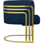 Rays Velvet Upholstered Accent Chair in Navy