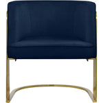 Rays Velvet Upholstered Accent Chair in Navy