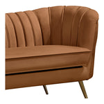 Margo Velvet Upholstered Chair in Saddle
