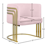 Rays Velvet Upholstered Accent Chair in Pink