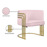 Rays Velvet Upholstered Accent Chair in Pink