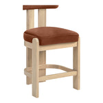 Arienzo Velvet Performance Fabric Upholstered Counter Stool in Cognac