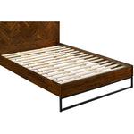 Reed Wood King Bed (3 Boxes) in Antique Coffee
