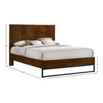 Reed Wood King Bed (3 Boxes) in Antique Coffee