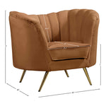 Margo Velvet Upholstered Chair in Saddle