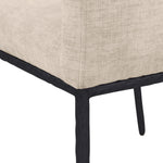 Reeves Chenille Fabric Upholstered Dining Arm Chair in Beige