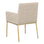 Reeves Chenille Fabric Upholstered Dining Arm Chair in Beige