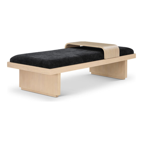 Arlington Chenille Fabric Upholstered Bench in Black