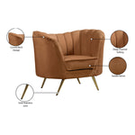 Margo Velvet Upholstered Chair in Saddle