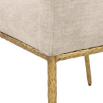 Reeves Chenille Fabric Upholstered Dining Arm Chair in Beige