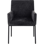 Reeves Chenille Fabric Upholstered Dining Arm Chair in Black