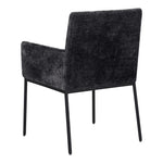 Reeves Chenille Fabric Upholstered Dining Arm Chair in Black