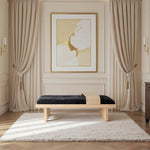 Arlington Chenille Fabric Upholstered Bench in Black