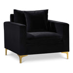 Naomi Velvet Upholstered Chair in Black