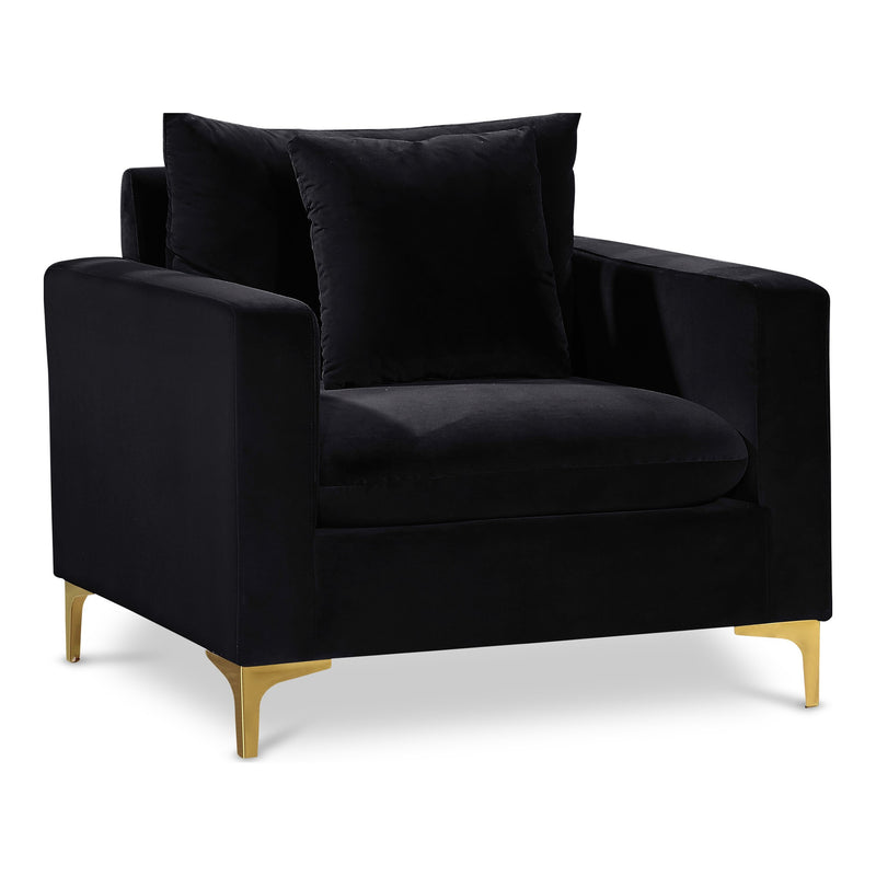 Naomi Velvet Upholstered Chair in Black