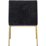 Reeves Chenille Fabric Upholstered Dining Arm Chair in Black
