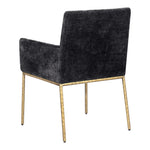 Reeves Chenille Fabric Upholstered Dining Arm Chair in Black