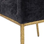 Reeves Chenille Fabric Upholstered Dining Arm Chair in Black